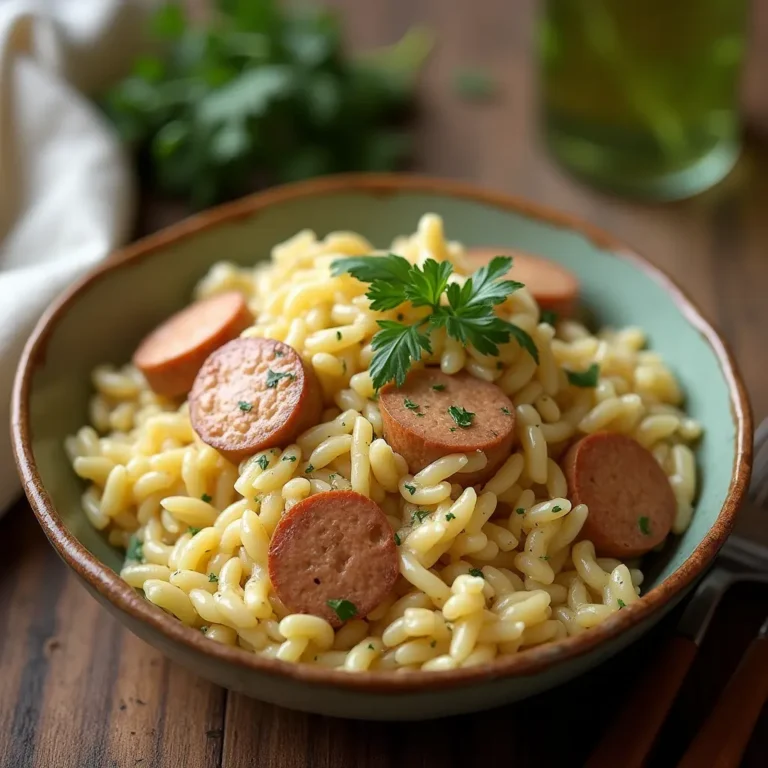 Creamy Chicken Sausage Orzo