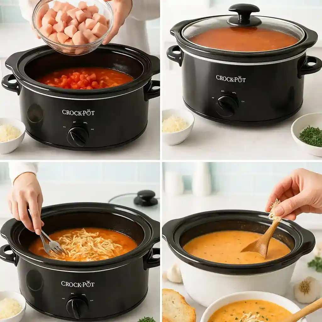 Crock Pot Creamy Chicken Parmesan Soup