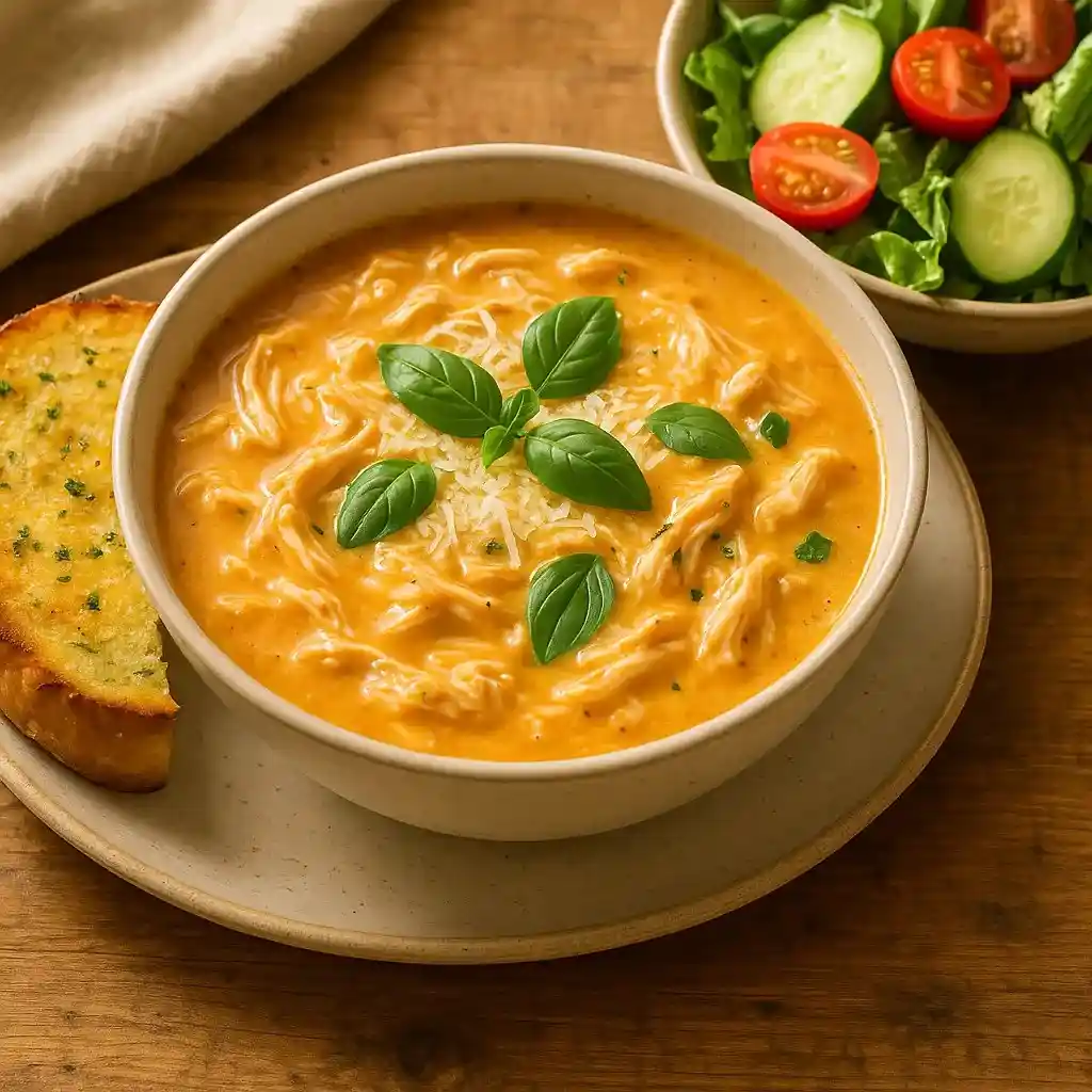 Crock Pot Creamy Chicken Parmesan Soup