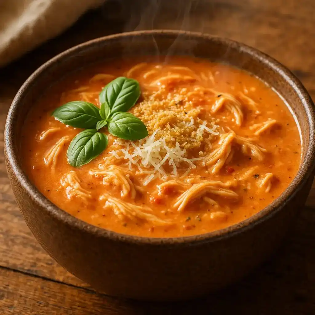 Crock Pot Creamy Chicken Parmesan Soup