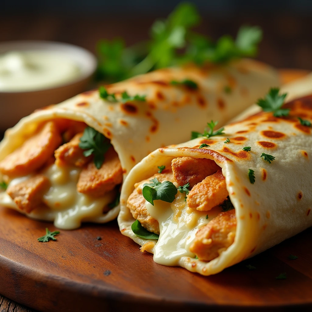 Easy Cheesy Chicken Garlic Wraps