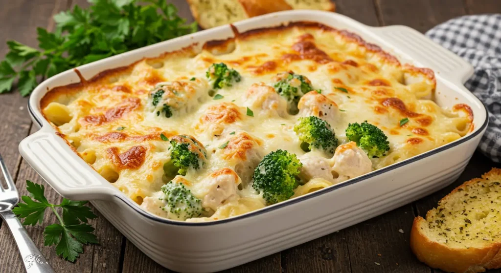 Creamy Chicken and Broccoli Alfredo Bake