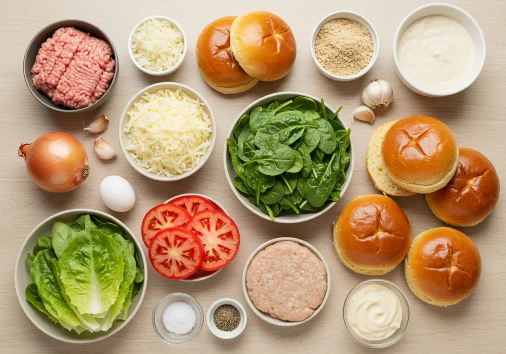 white cheddar and spinach chicken burgers