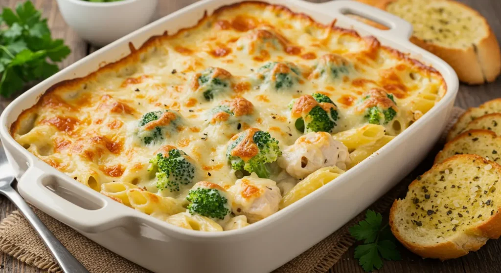 Creamy Chicken and Broccoli Alfredo Bake