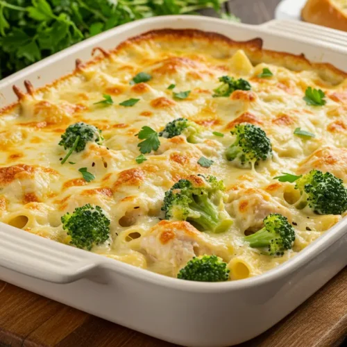 Creamy Chicken and Broccoli Alfredo Bake