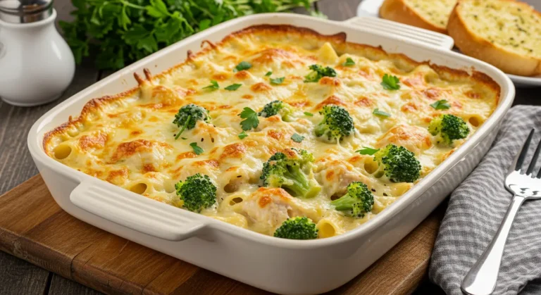 Creamy Chicken and Broccoli Alfredo Bake