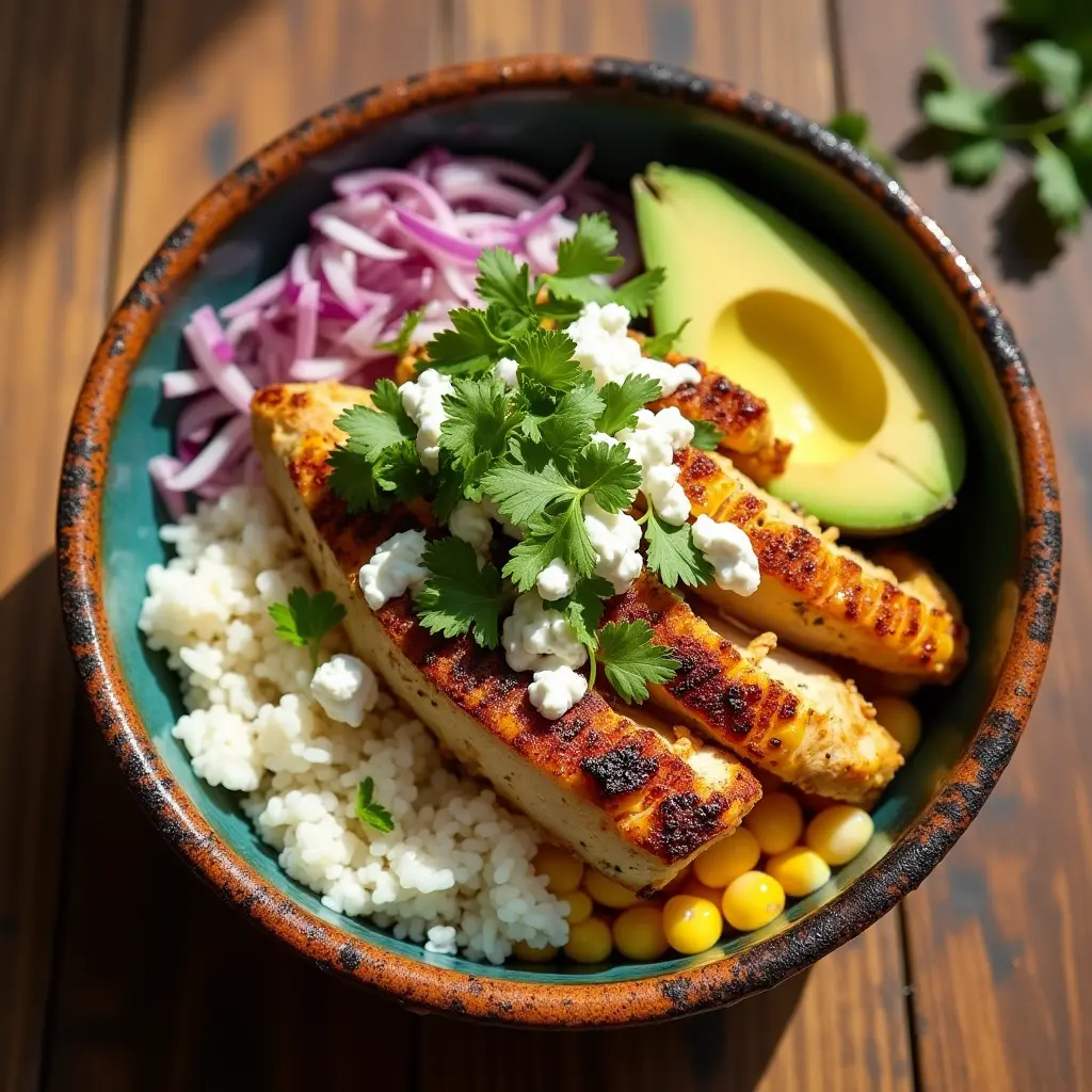 Street Corn Chicken Rice Bowl