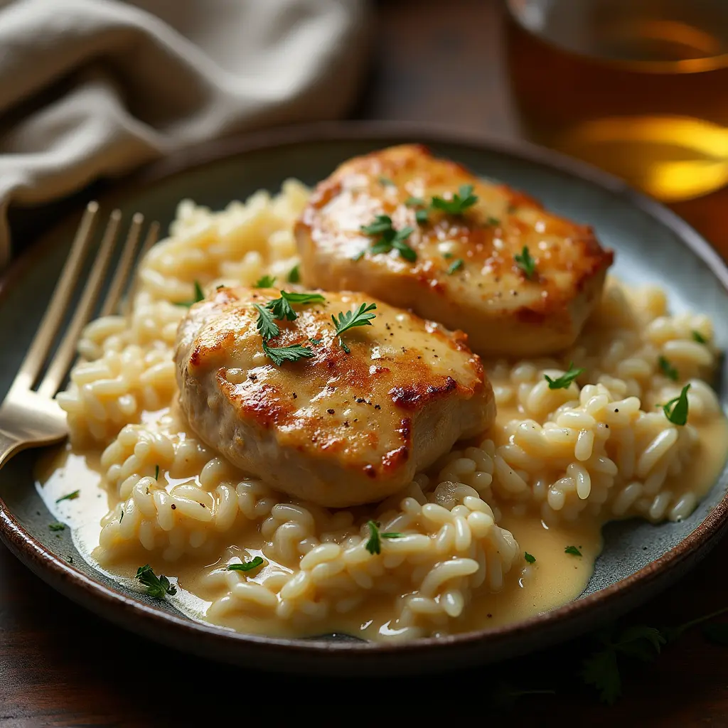 Creamy Smothered Chicken and Rice