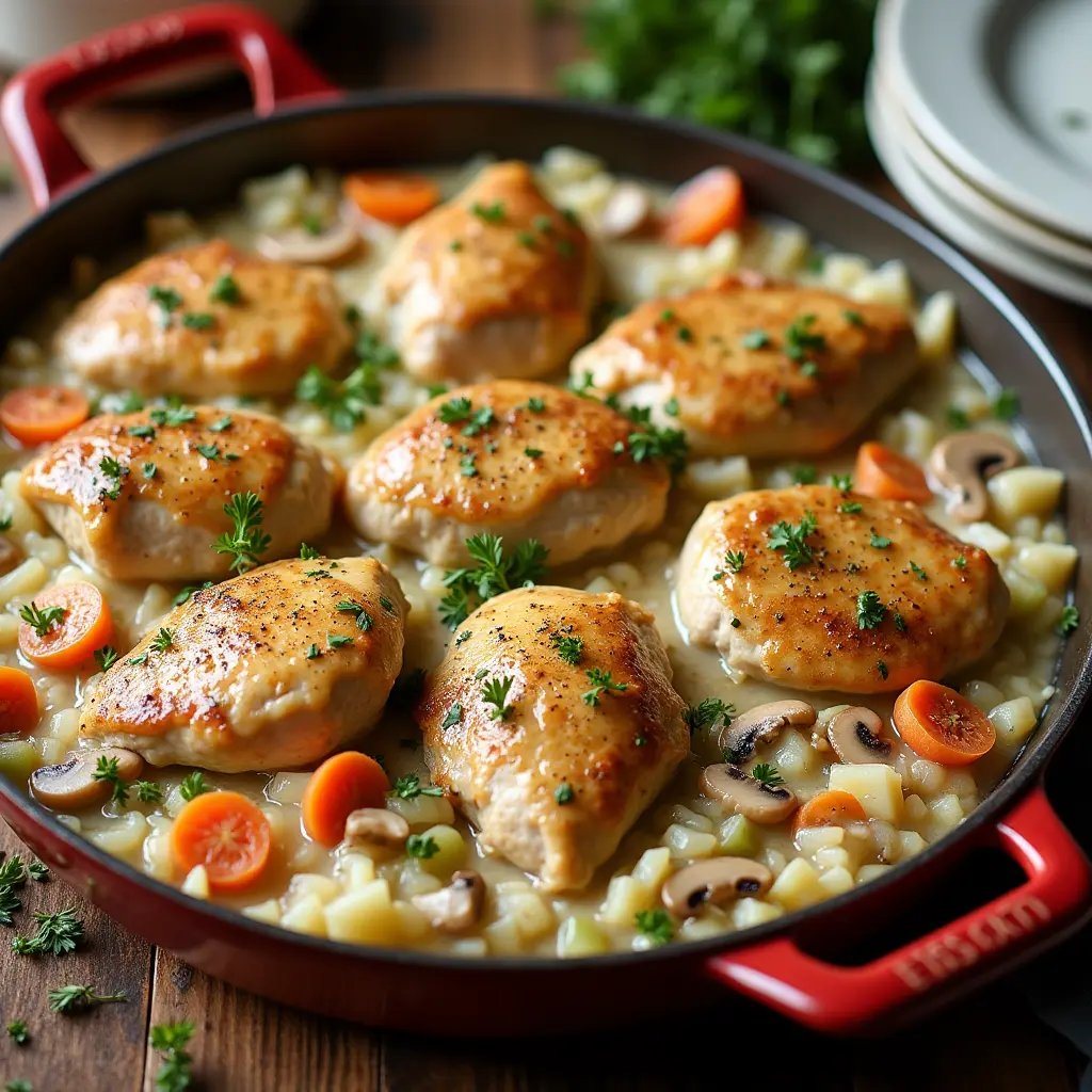 Creamy Smothered Chicken and Rice