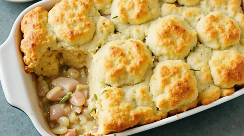 chicken pot pie with cheddar bay biscuits