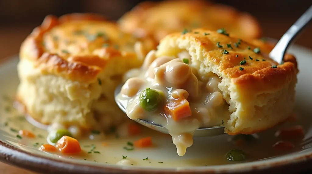 chicken pot pie with cheddar bay biscuits