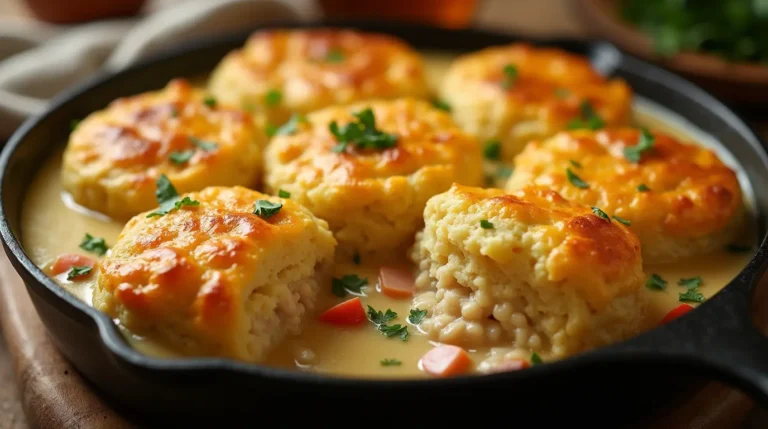 chicken pot pie with cheddar bay biscuits