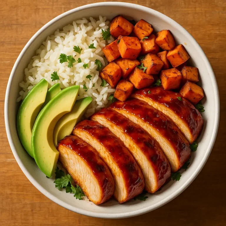 BBQ Chicken and Roasted Sweet Potato Bowls