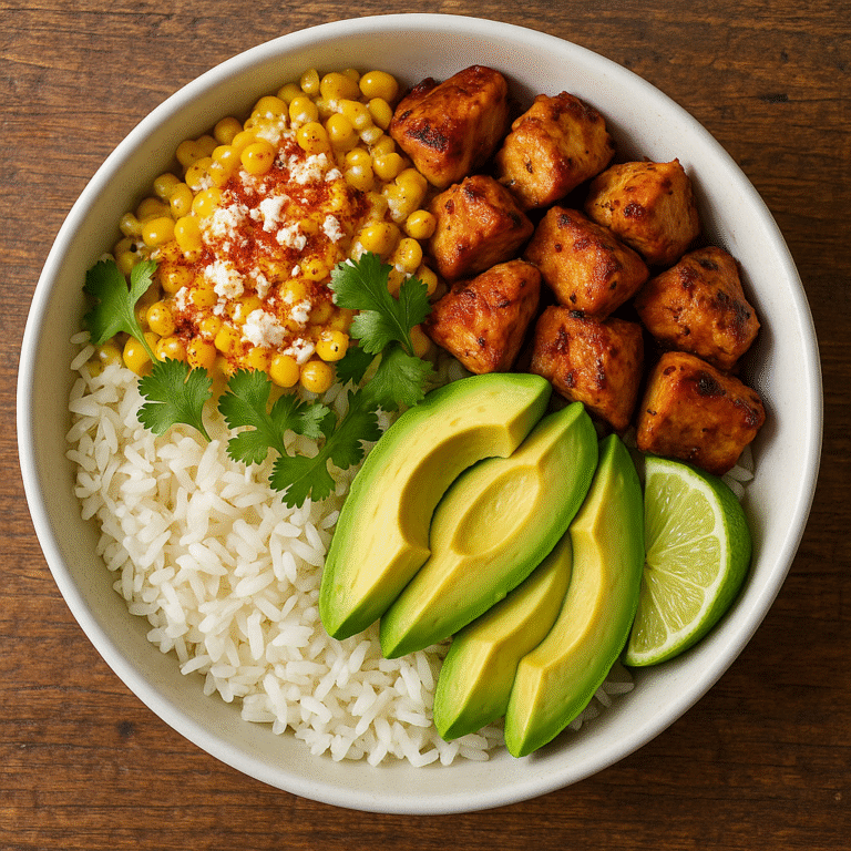 Street Corn Chicken Rice Bowl