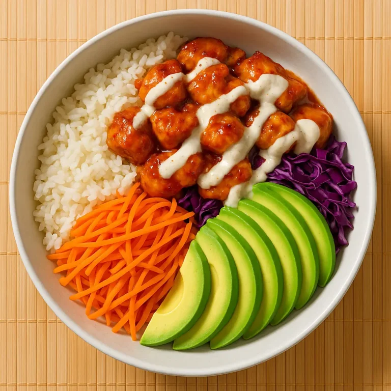 Sweet Chili Chicken Bowl With Coconut Lime Drizzle