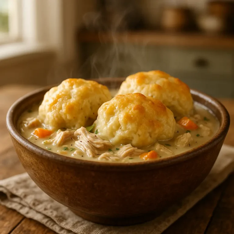 Crockpot Chicken Dumplings with Biscuits