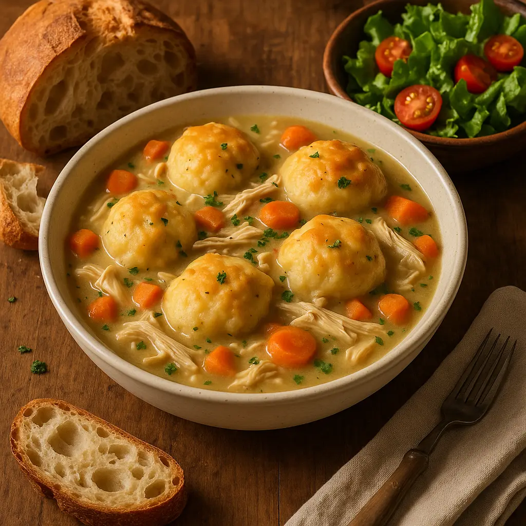 Crockpot Chicken Dumplings with Biscuits