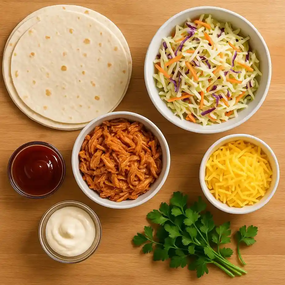 BBQ Chicken Coleslaw Wraps