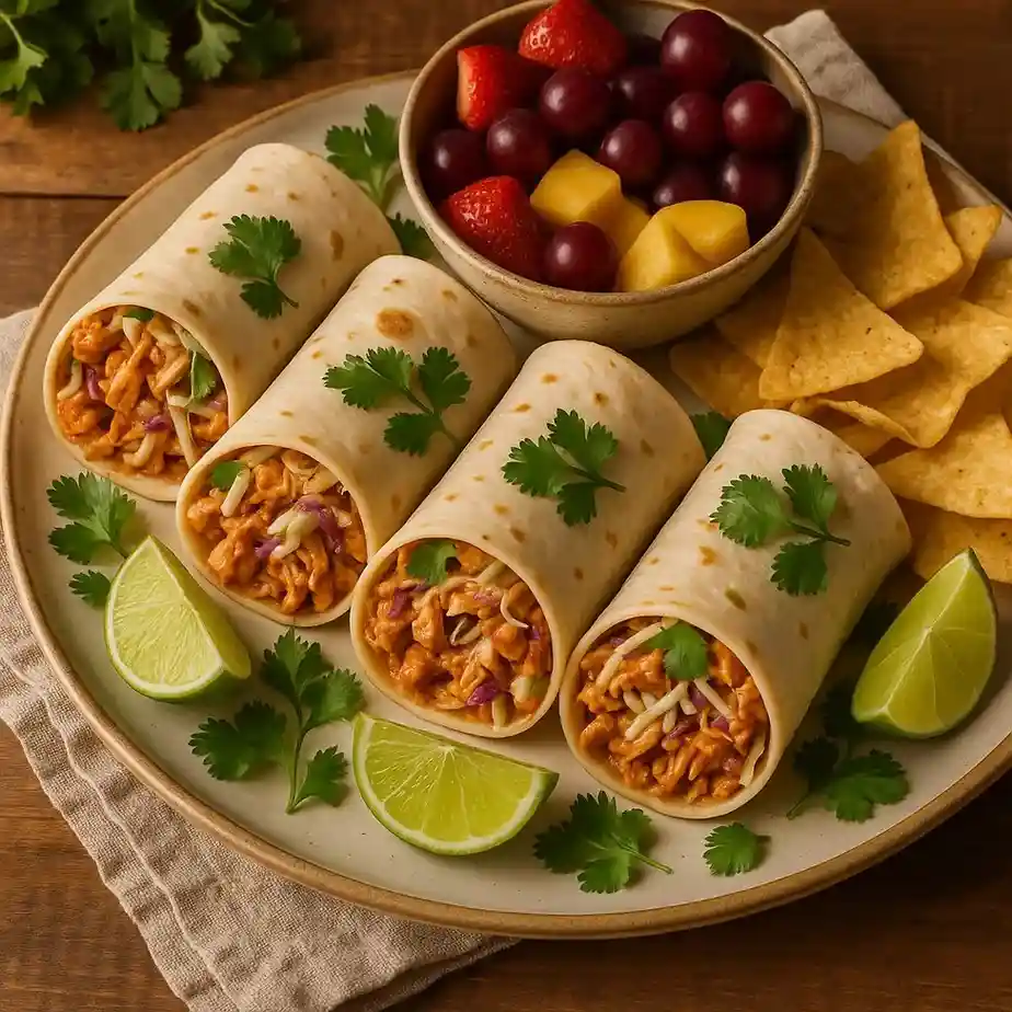 BBQ Chicken Coleslaw Wraps