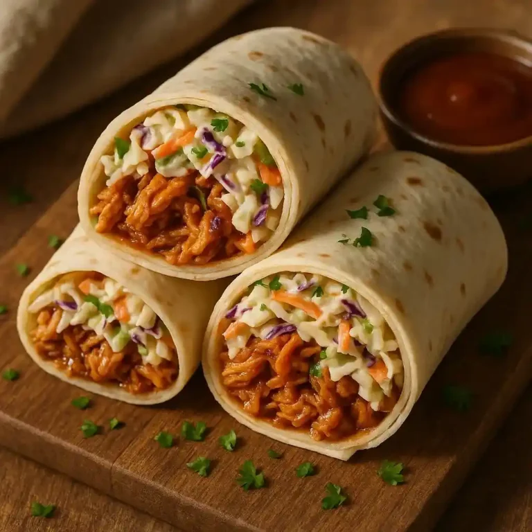 BBQ Chicken Coleslaw Wraps